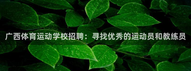 k1体育十年登录入口：广西体育运动学校招聘：寻找优秀的运动员和教练员